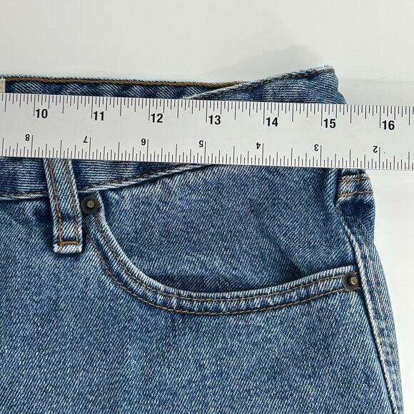 SEZANE Denim Brut Sexy Jeans Women 31 Medium Wash High Rise Straight Leg Button - Picture 7 of 12